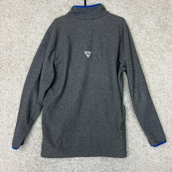 Columbia PFG Fleece Sweater Mens XL Gray Performance Fishing Gear 1/4 Snap - Picture 6 of 7